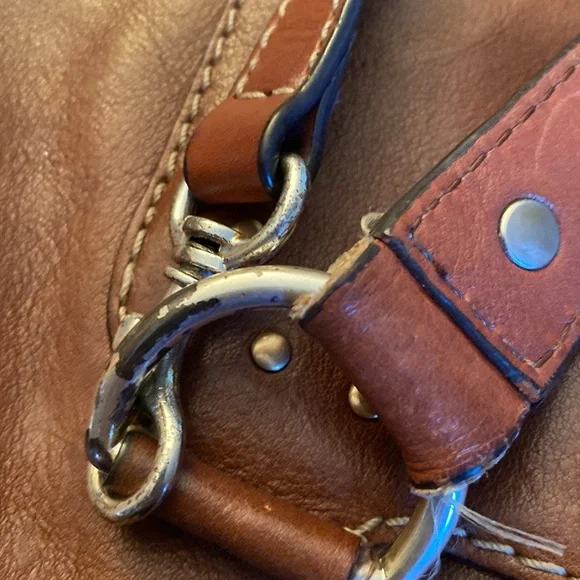 Michael Kors Leather Tote Bag With Gold Nail Heads - Picture 7 of 8